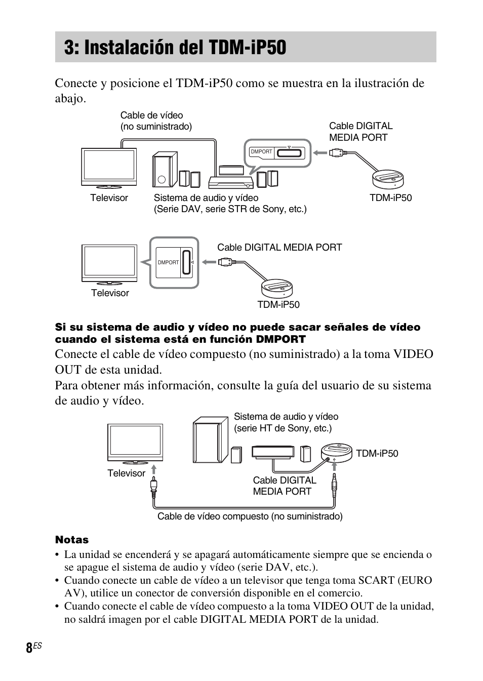 Instalación del tdm-ip50, Instalación del, Tdm-ip50 | Sony TDM-iP50 User Manual | Page 46 / 60