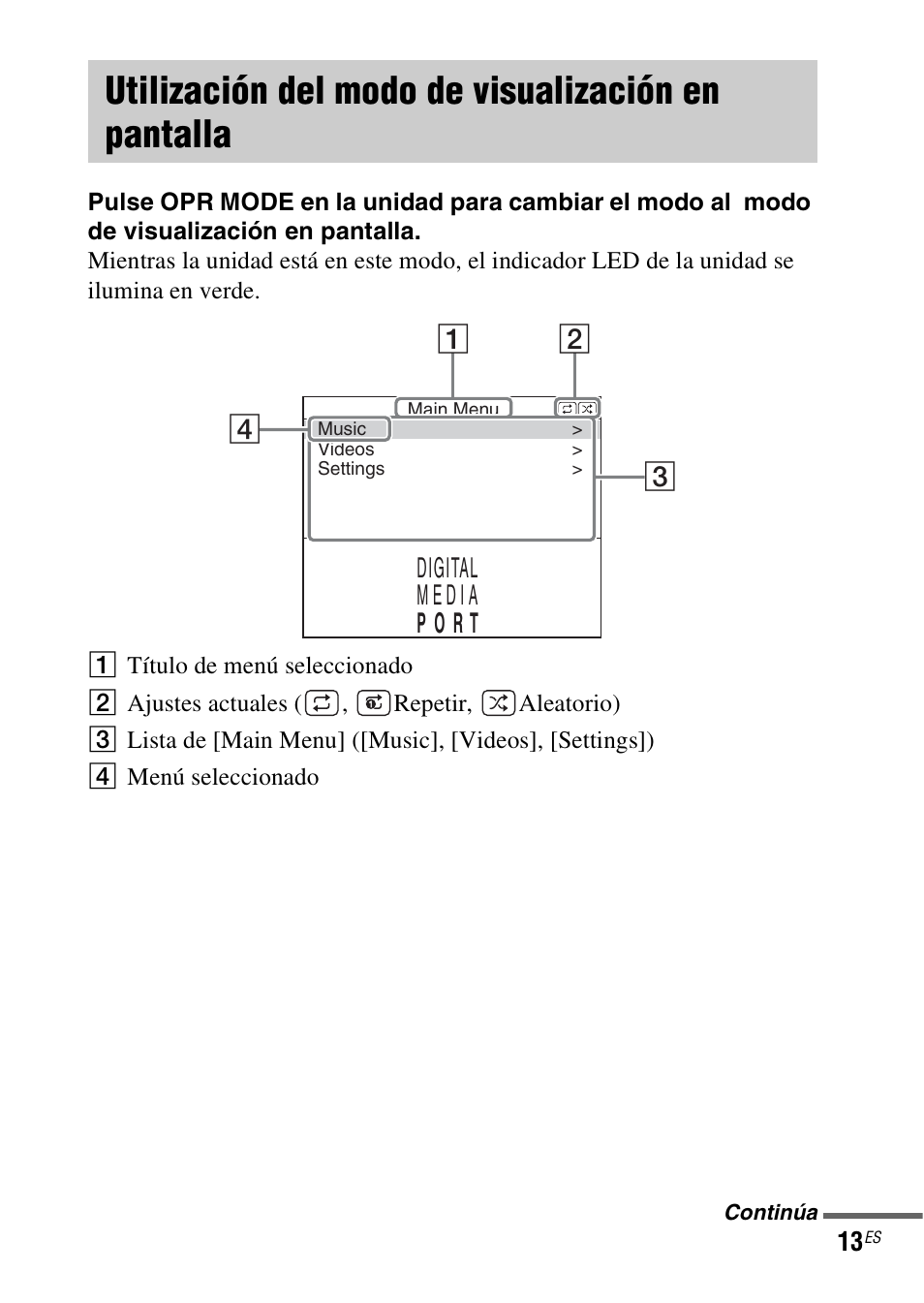 Utilización del modo de visualización en pantalla, Utilización del modo de, Visualización en pantalla | Sony TDM-iP50 User Manual | Page 51 / 60