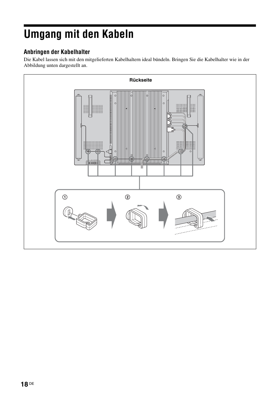 Umgang mit den kabeln | Sony FWD-S42E1 User Manual | Page 132 / 255