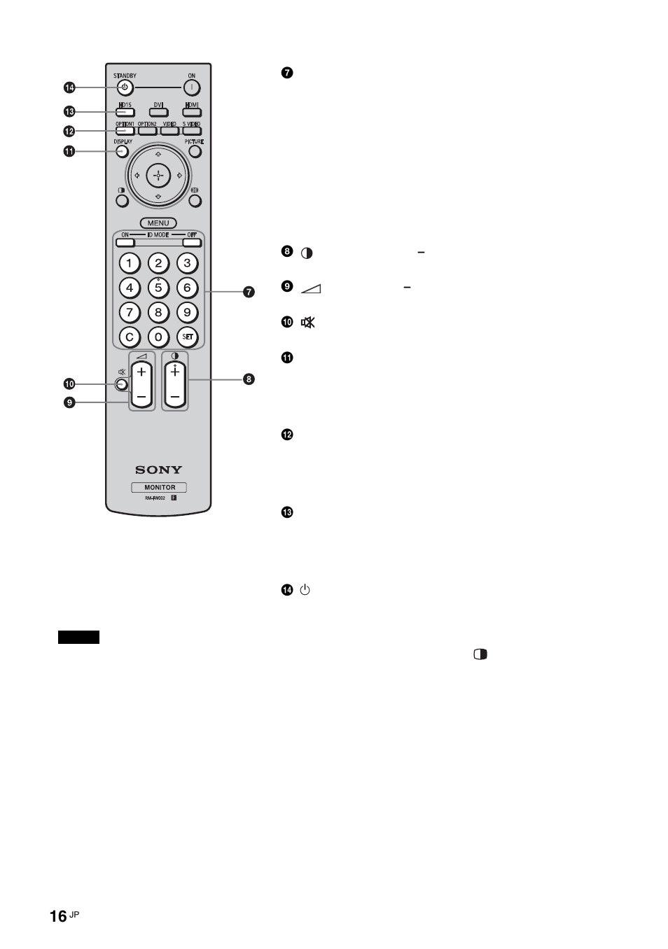 Sony FWD-S42E1 User Manual | Page 16 / 255