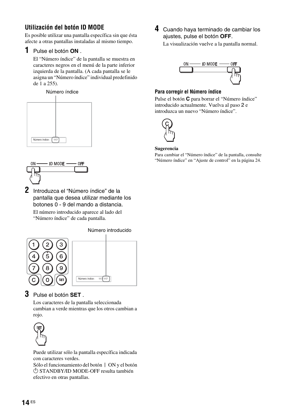 Utilización del botón id mode | Sony FWD-S42E1 User Manual | Page 164 / 255