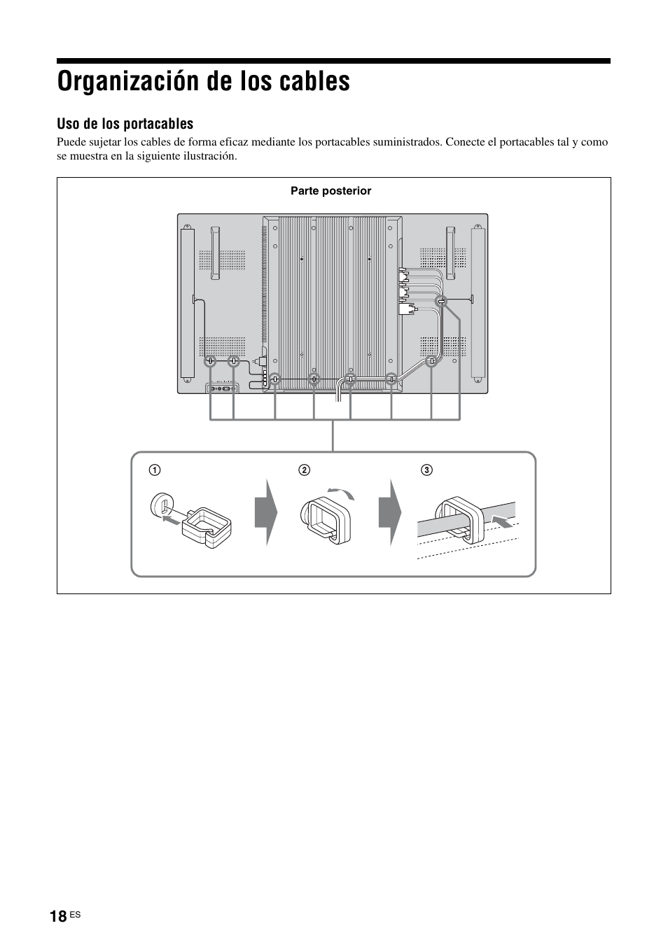 Organización de los cables | Sony FWD-S42E1 User Manual | Page 168 / 255