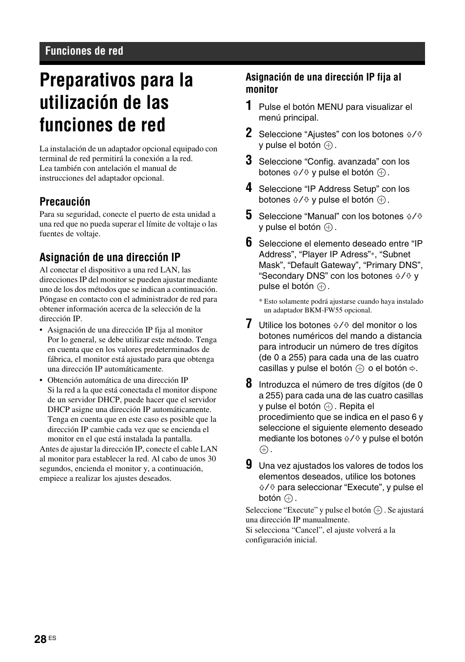 Funciones de red | Sony FWD-S42E1 User Manual | Page 178 / 255