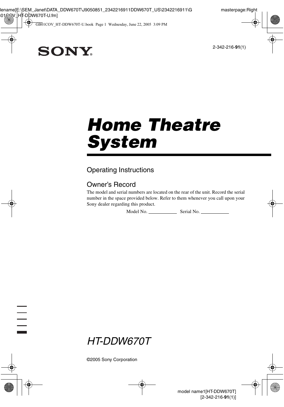 Sony HT-DDW670T User Manual | 44 pages