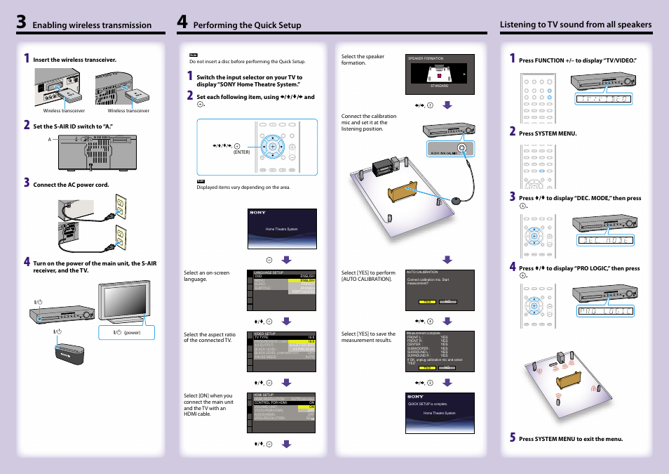 S-air id ezw-rt10 pairing c b a, S-air id pairi ng c b a | Sony DAV-HDX287WC User Manual | Page 2 / 2