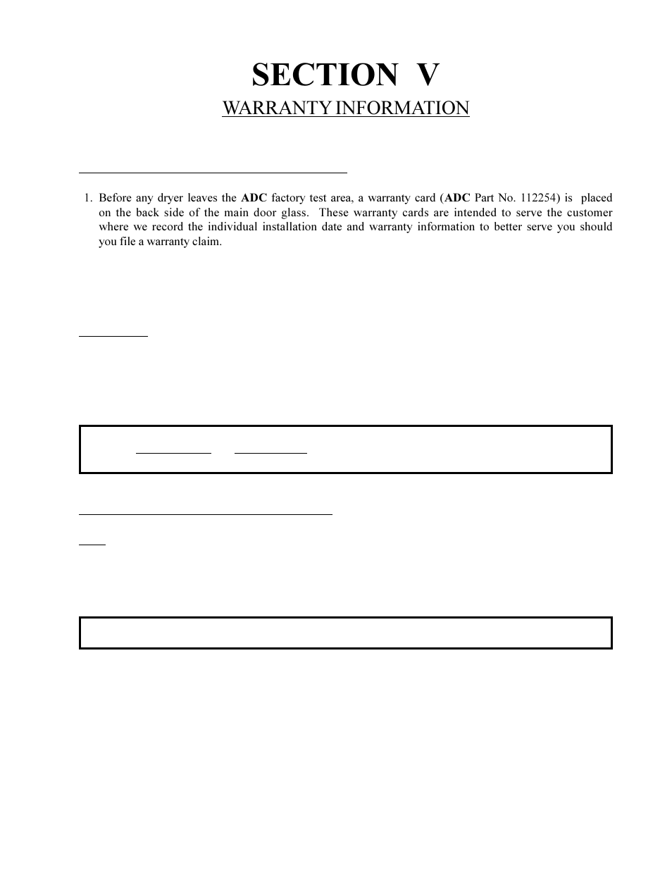 Warranty information | American Dryer Corp. ML-78 User Manual | Page 45 / 53