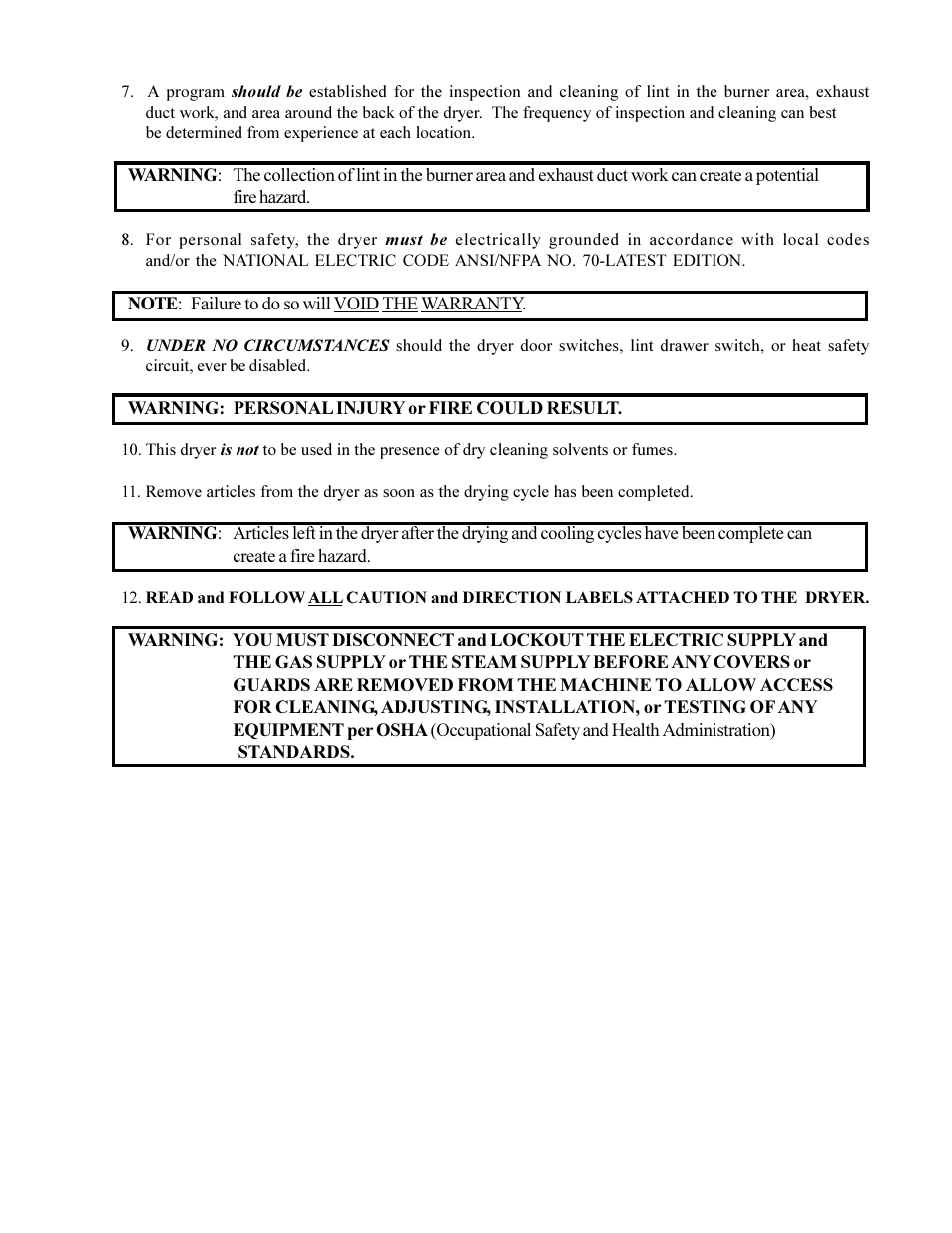 American Dryer Corp. ML-78 User Manual | Page 9 / 53