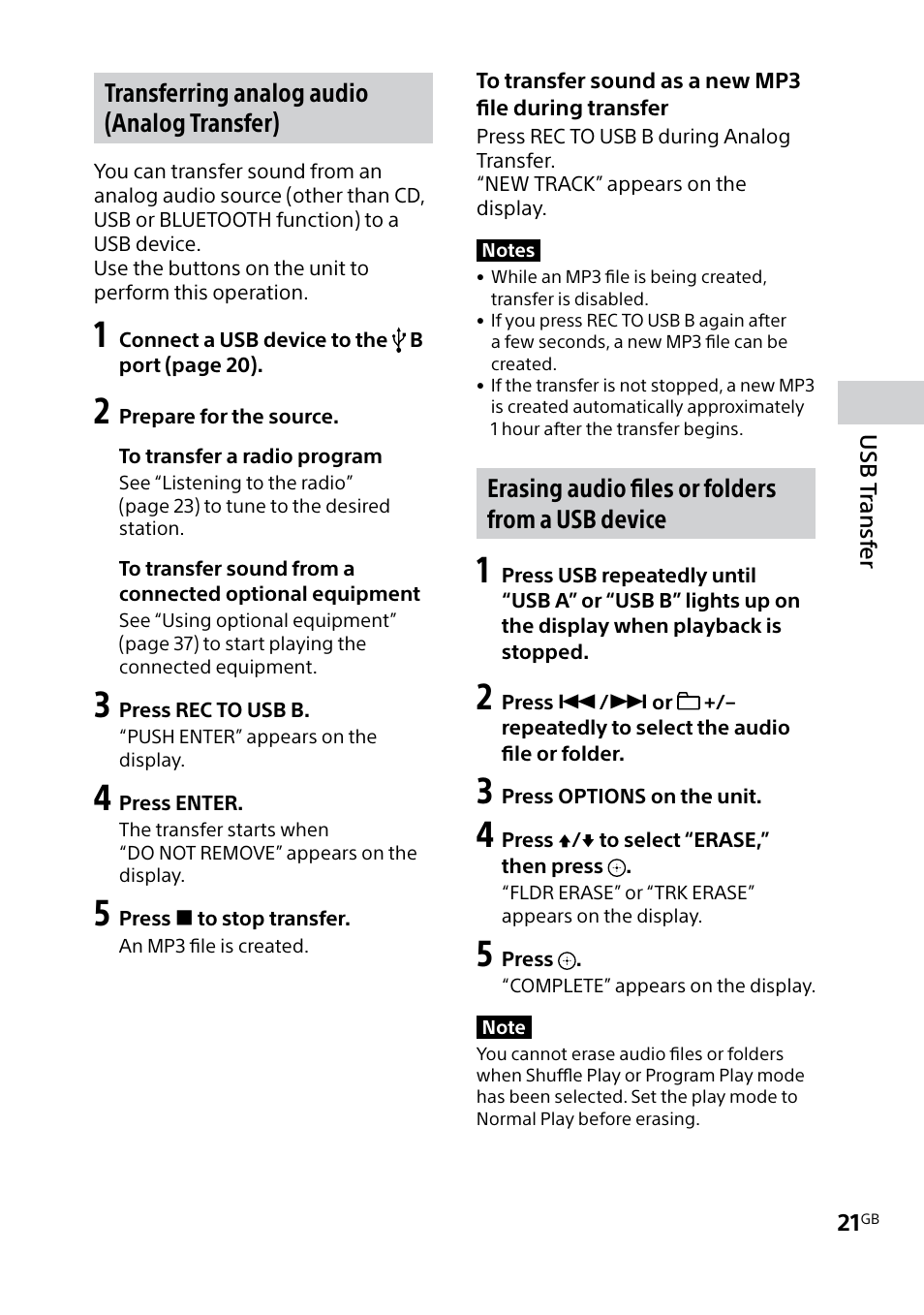 Sony MHC-V5 User Manual | Page 21 / 52