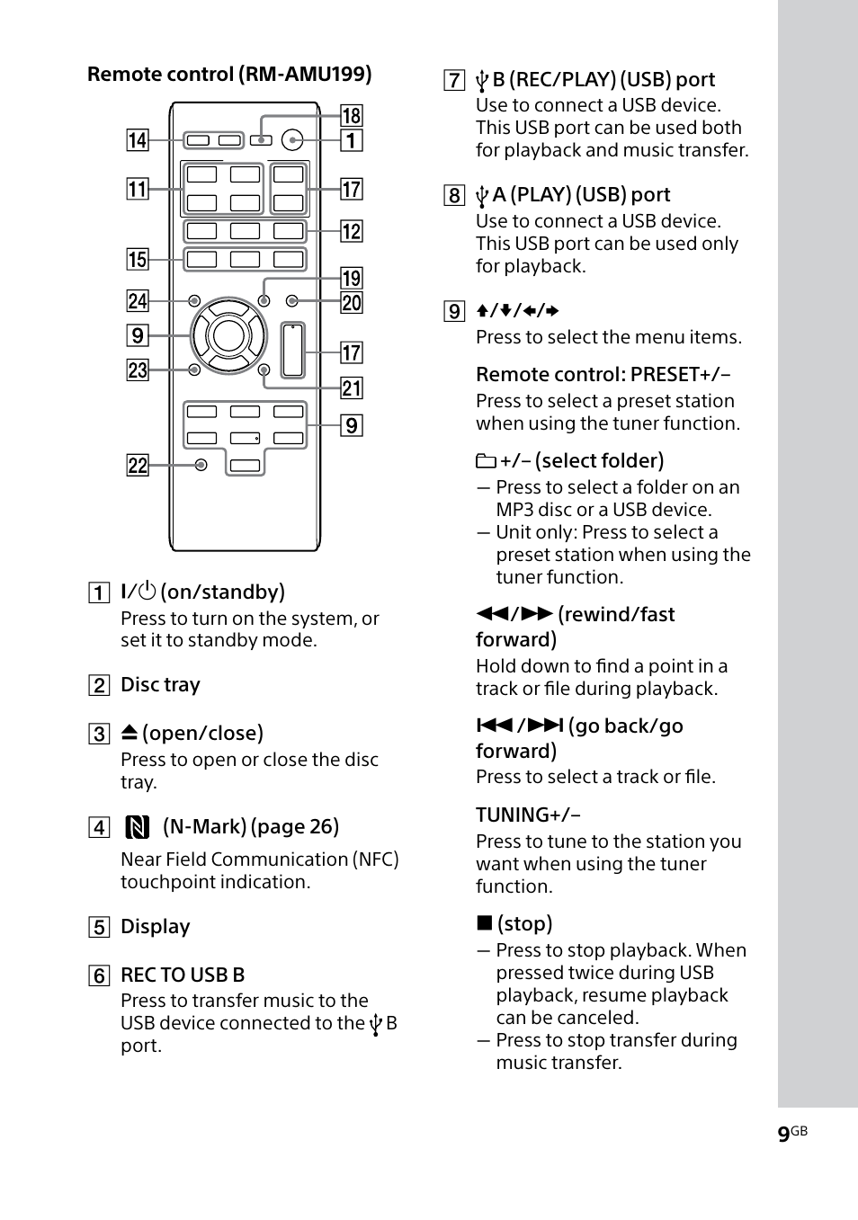 Sony MHC-V5 User Manual | Page 9 / 52