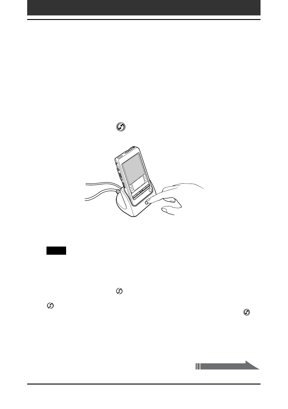 Performing a local hotsync, Operation, With the cradle | Operation with the cradle | Sony PEG-T665C User Manual | Page 102 / 218