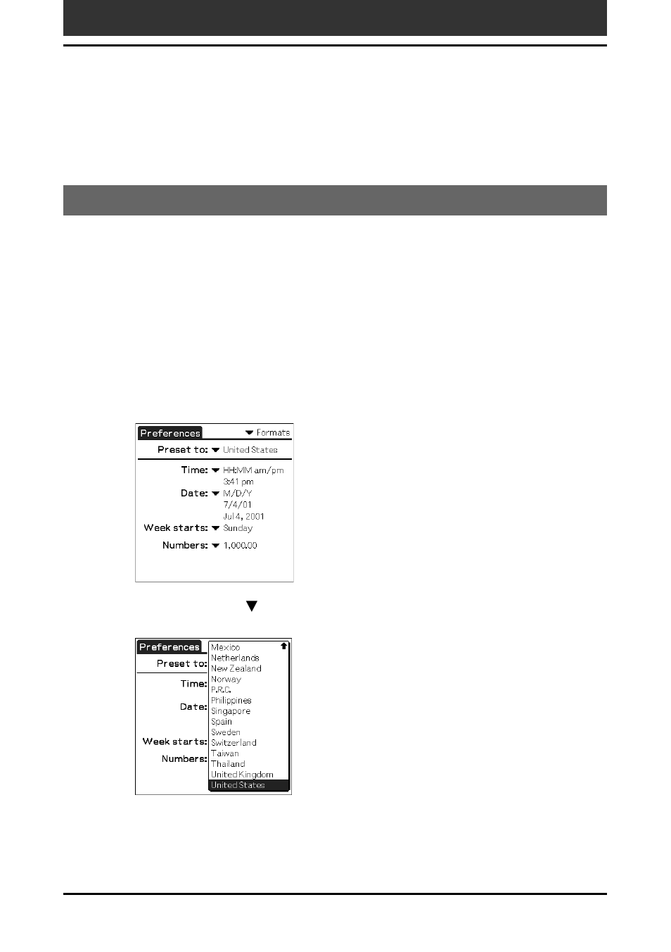 Selecting a region default | Sony PEG-T665C User Manual | Page 159 / 218