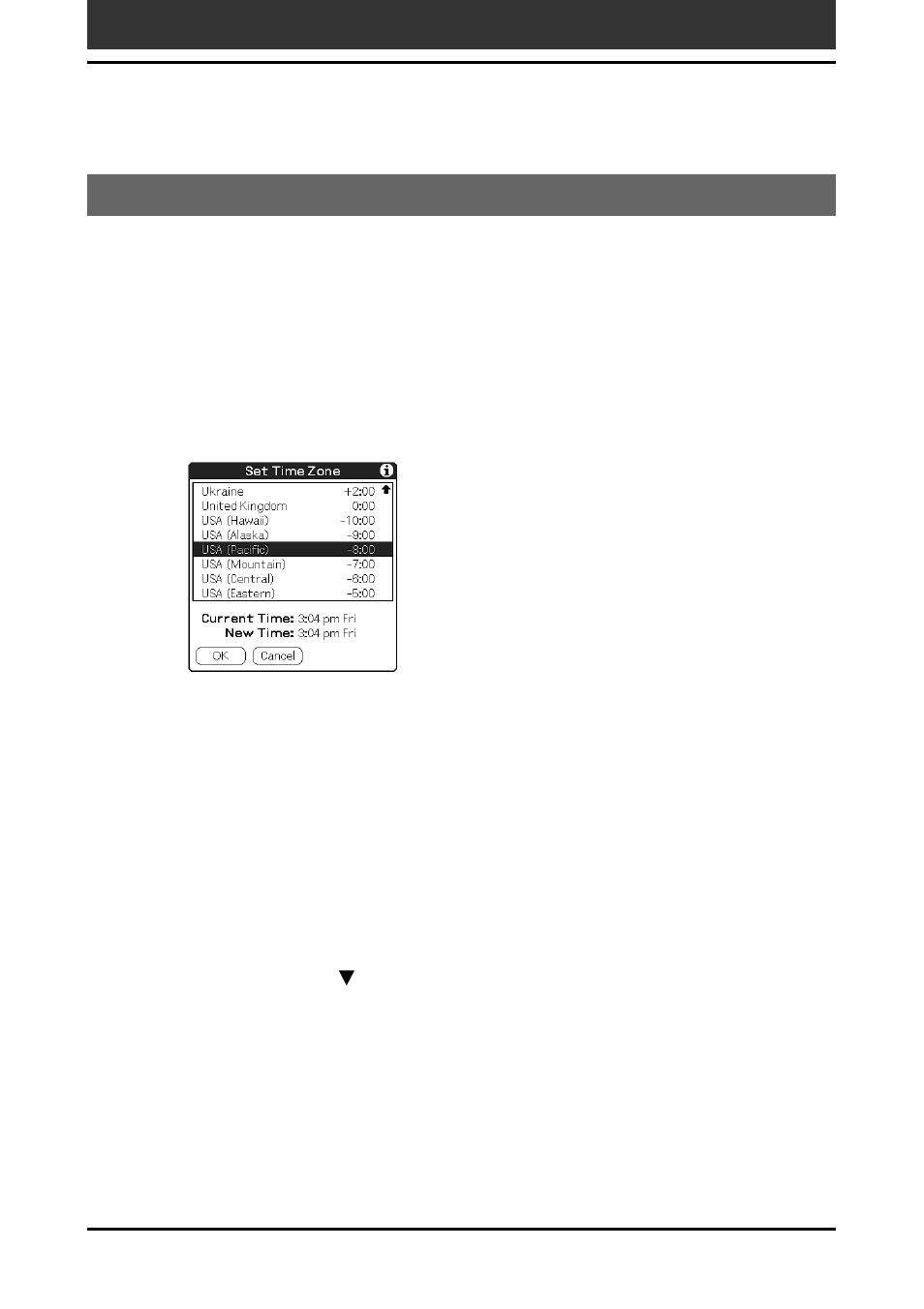 Setting the time zone and daylight saving time | Sony PEG-T665C User Manual | Page 163 / 218