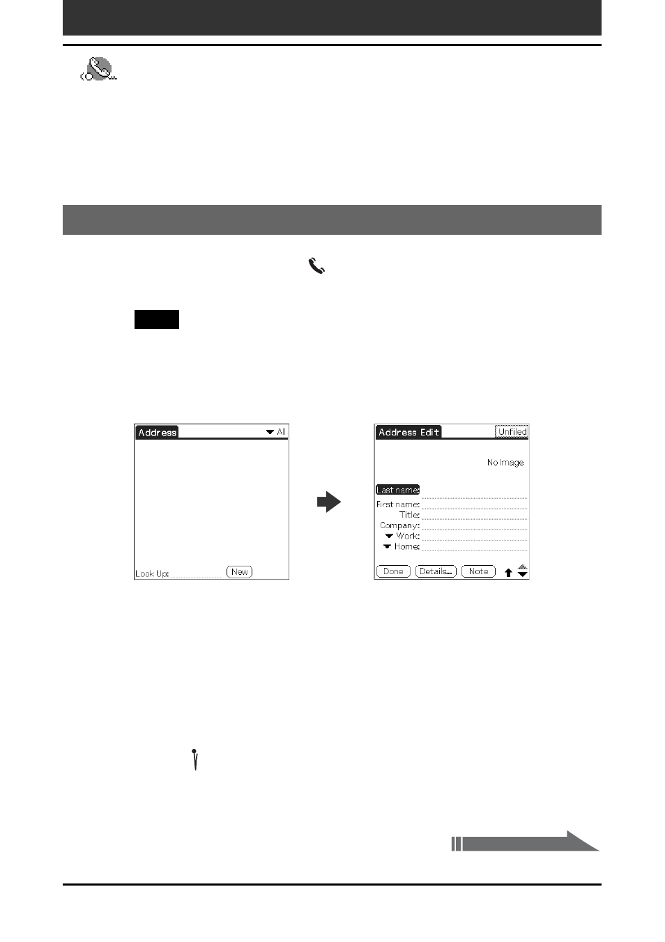 Creating a new address book entry | Sony PEG-T665C User Manual | Page 47 / 218