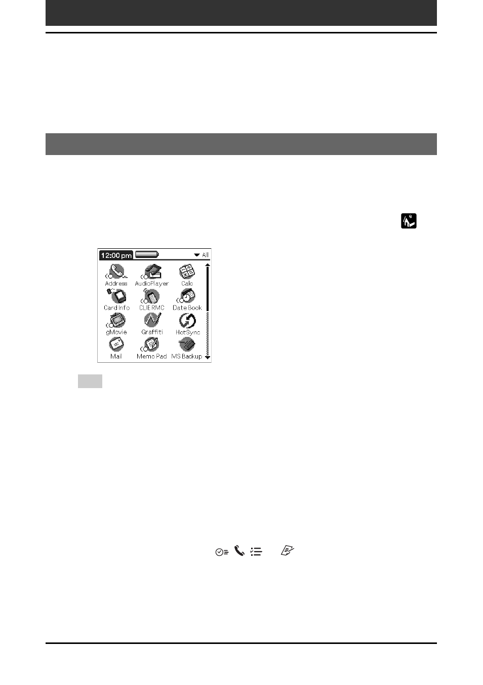 Performing common tasks, Using the application launcher | Sony PEG-T665C User Manual | Page 79 / 218