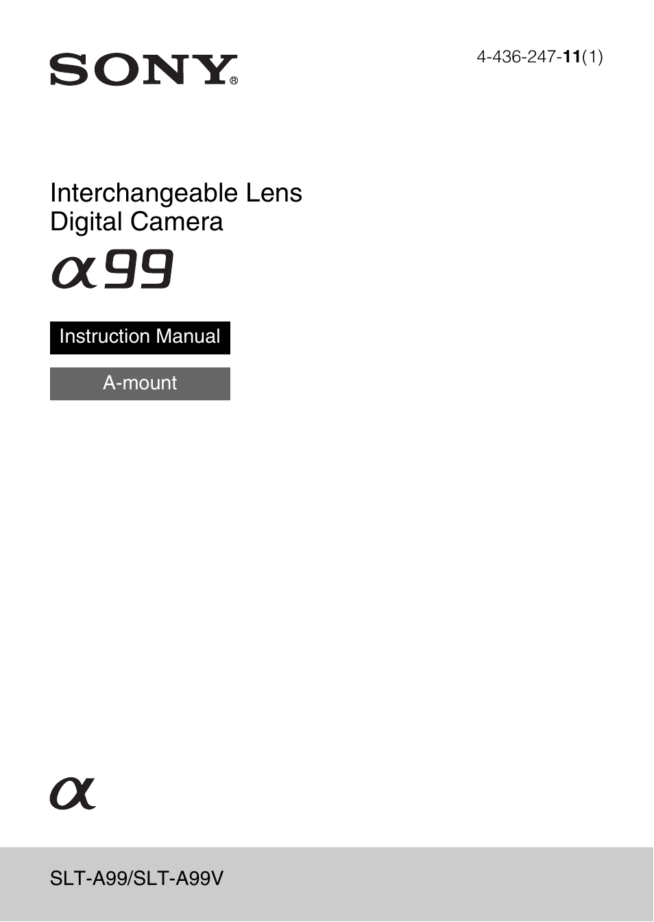 Sony SLT-A99V User Manual | 100 pages