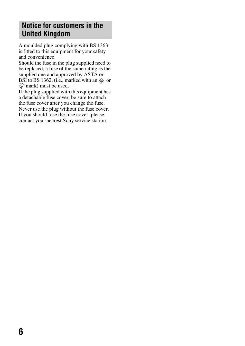 Notice for customers in the united kingdom | Sony SLT-A99V User Manual | Page 6 / 100