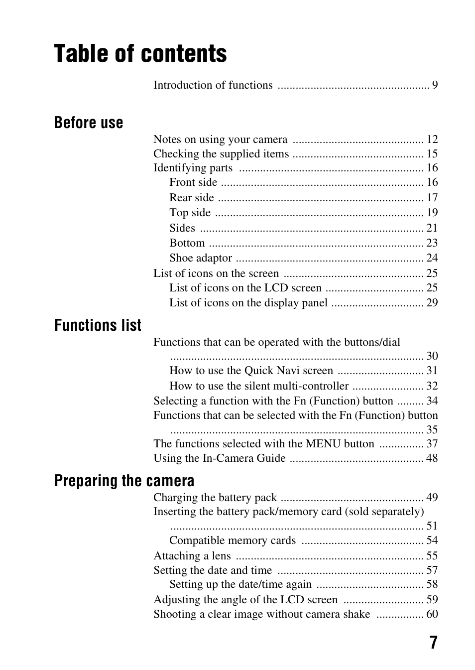 Sony SLT-A99V User Manual | Page 7 / 100
