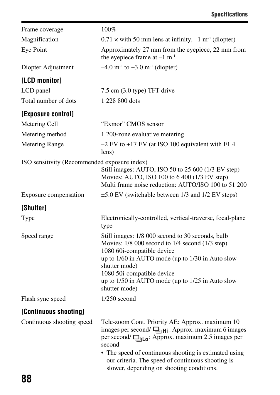 Sony SLT-A99V User Manual | Page 88 / 100