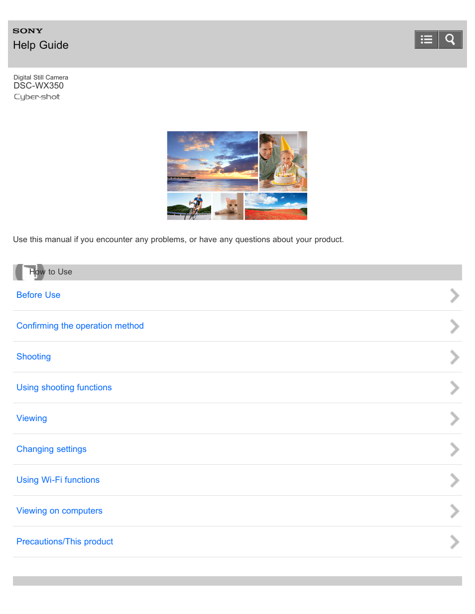Sony DSC-WX350 User Manual | 319 pages