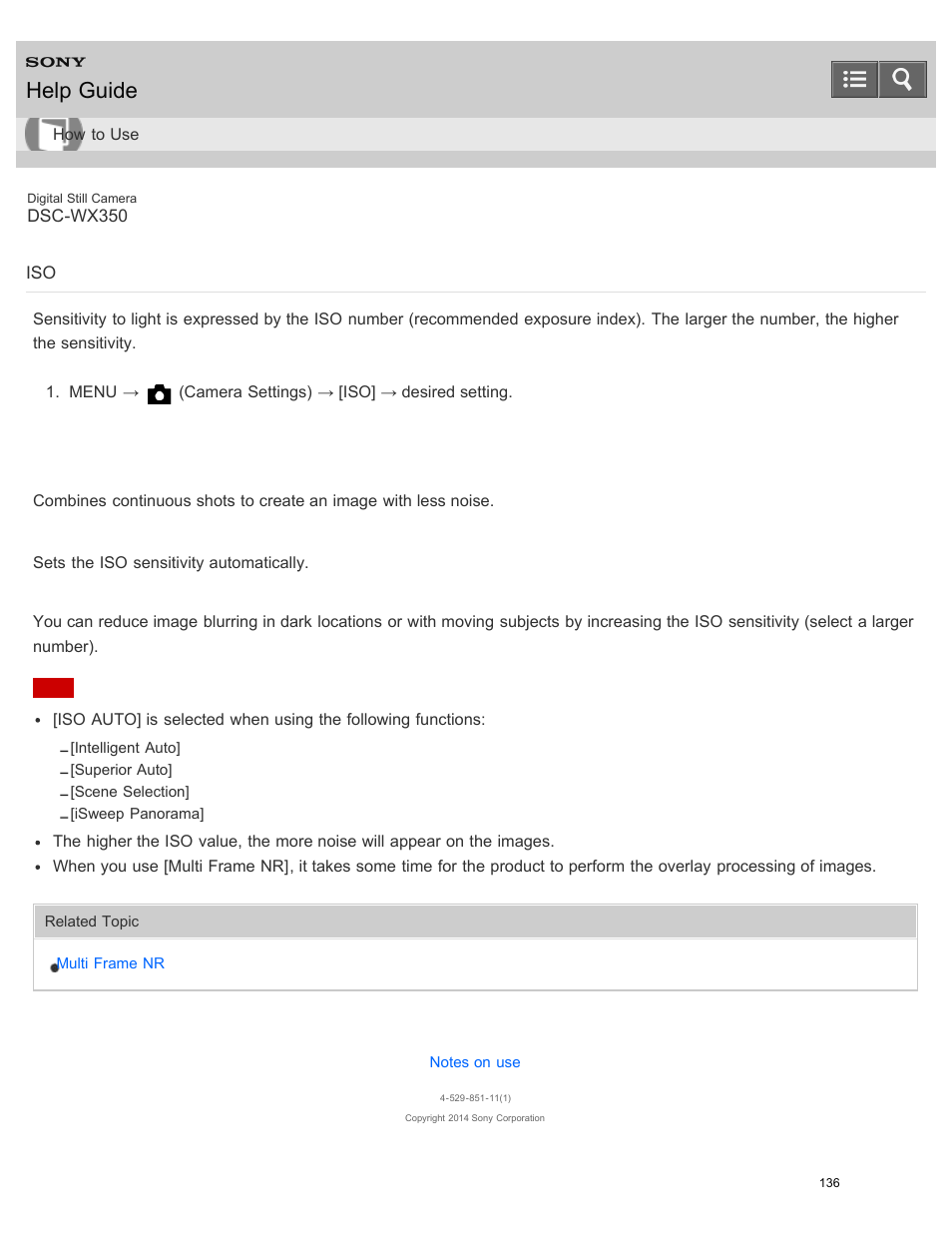 Help guide | Sony DSC-WX350 User Manual | Page 140 / 319