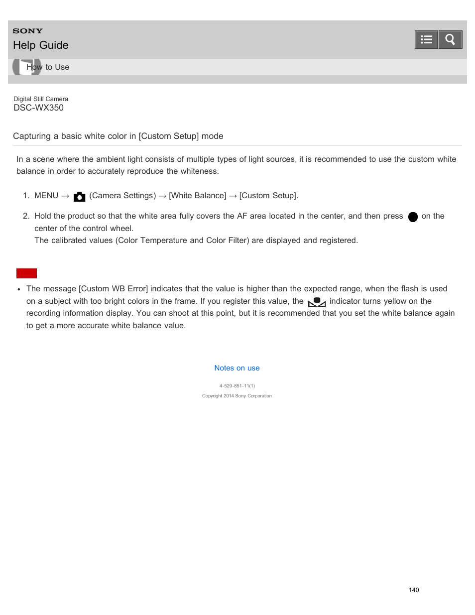 Help guide | Sony DSC-WX350 User Manual | Page 144 / 319