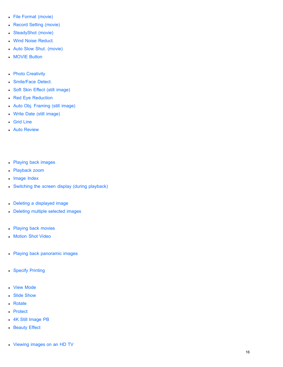 Sony DSC-WX350 User Manual | Page 20 / 319