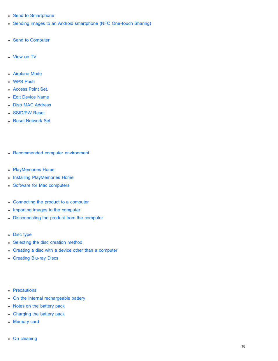 Sony DSC-WX350 User Manual | Page 22 / 319