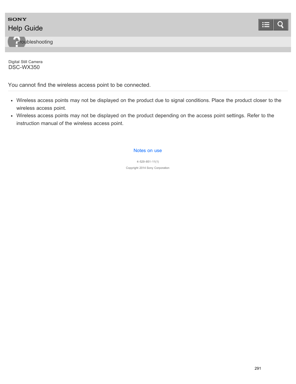 Help guide | Sony DSC-WX350 User Manual | Page 295 / 319