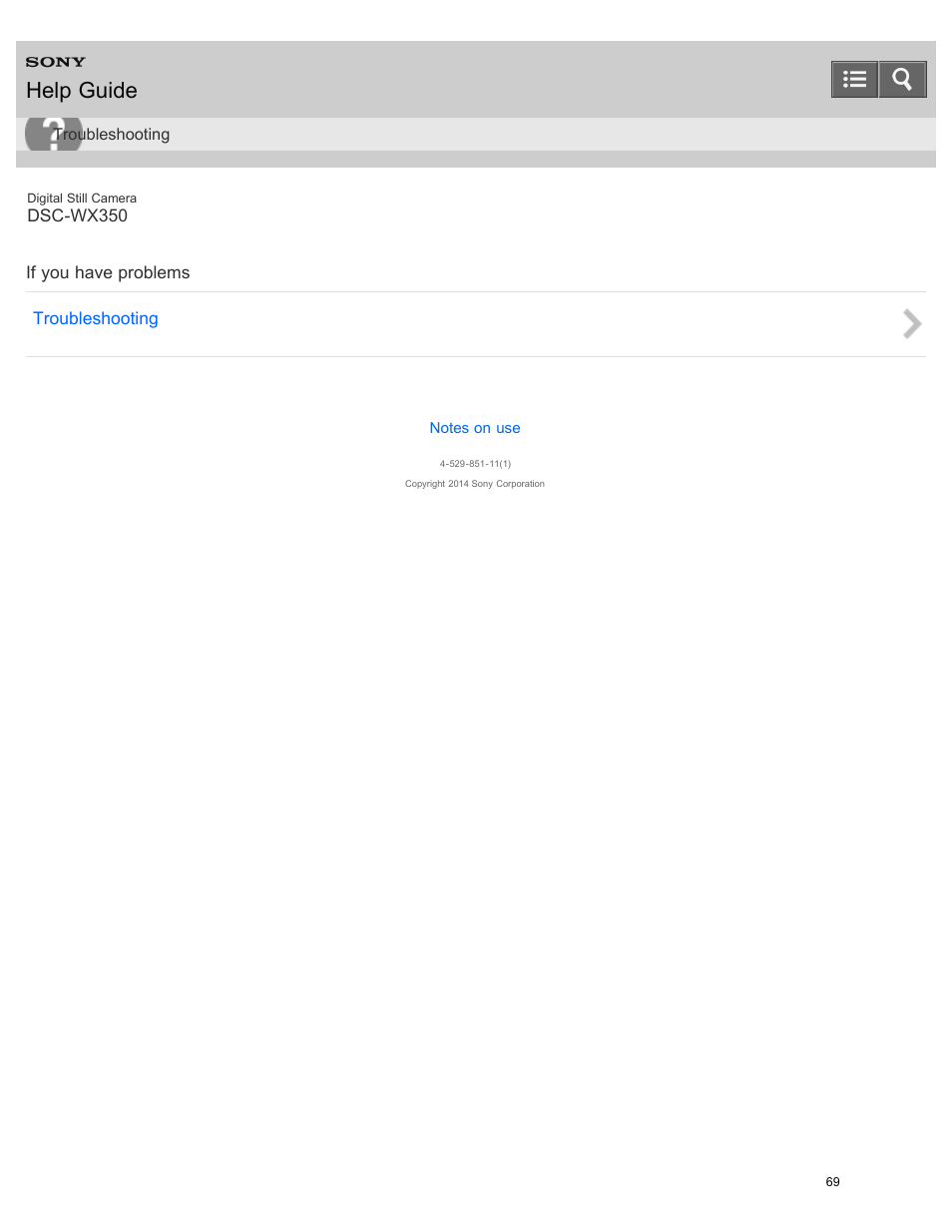 Help guide | Sony DSC-WX350 User Manual | Page 73 / 319