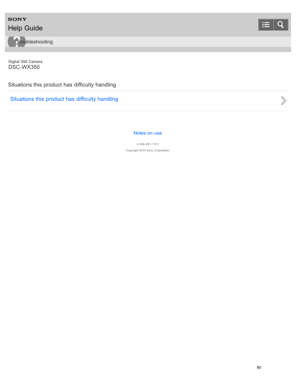 Help guide | Sony DSC-WX350 User Manual | Page 84 / 319