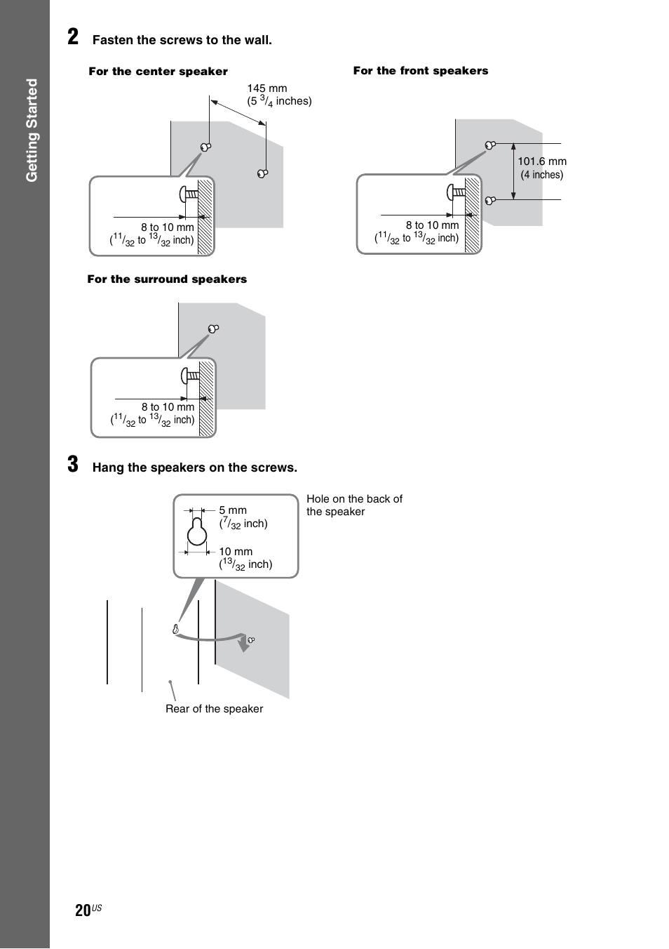 Gettin g star ted | Sony DAV-HDX587WC User Manual | Page 20 / 104