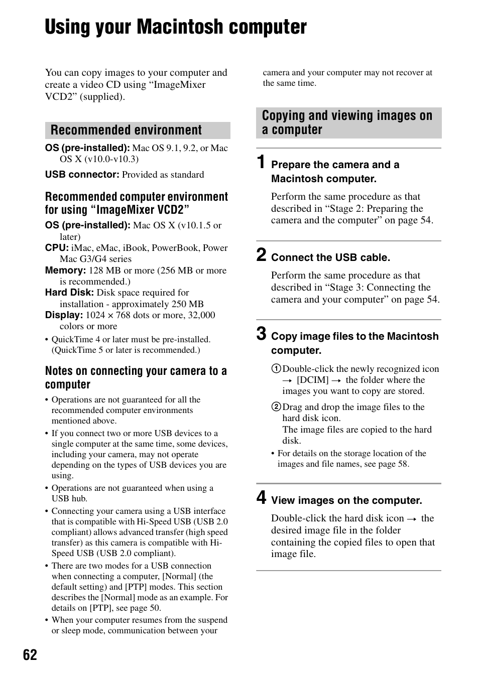 Using your macintosh computer | Sony DSC-S40 User Manual | Page 62 / 91