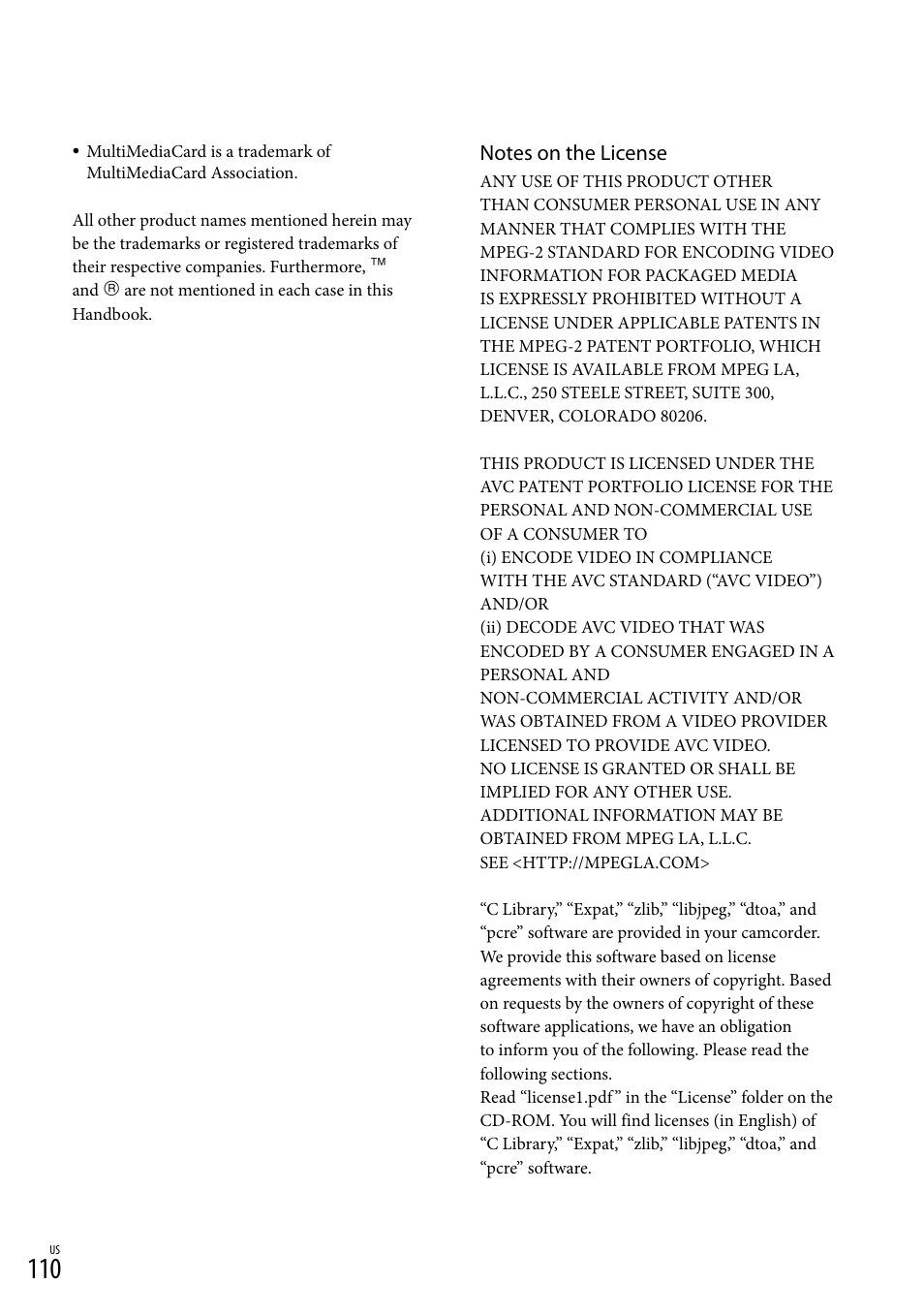 Sony HDR-CX300 User Manual | Page 110 / 119