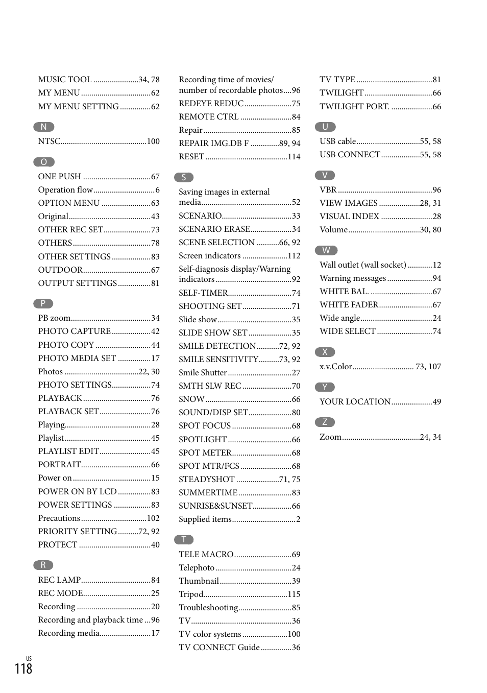 Sony HDR-CX300 User Manual | Page 118 / 119