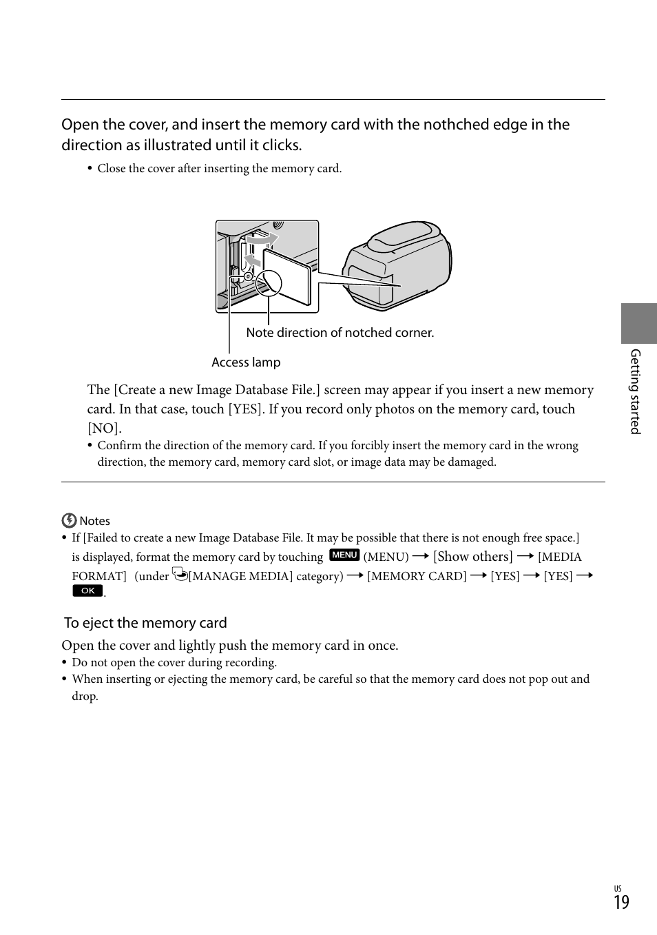 19) a | Sony HDR-CX300 User Manual | Page 19 / 119