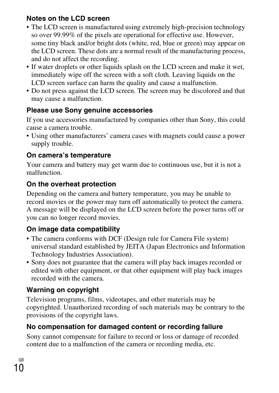 Sony DSC-T99 User Manual | Page 10 / 64