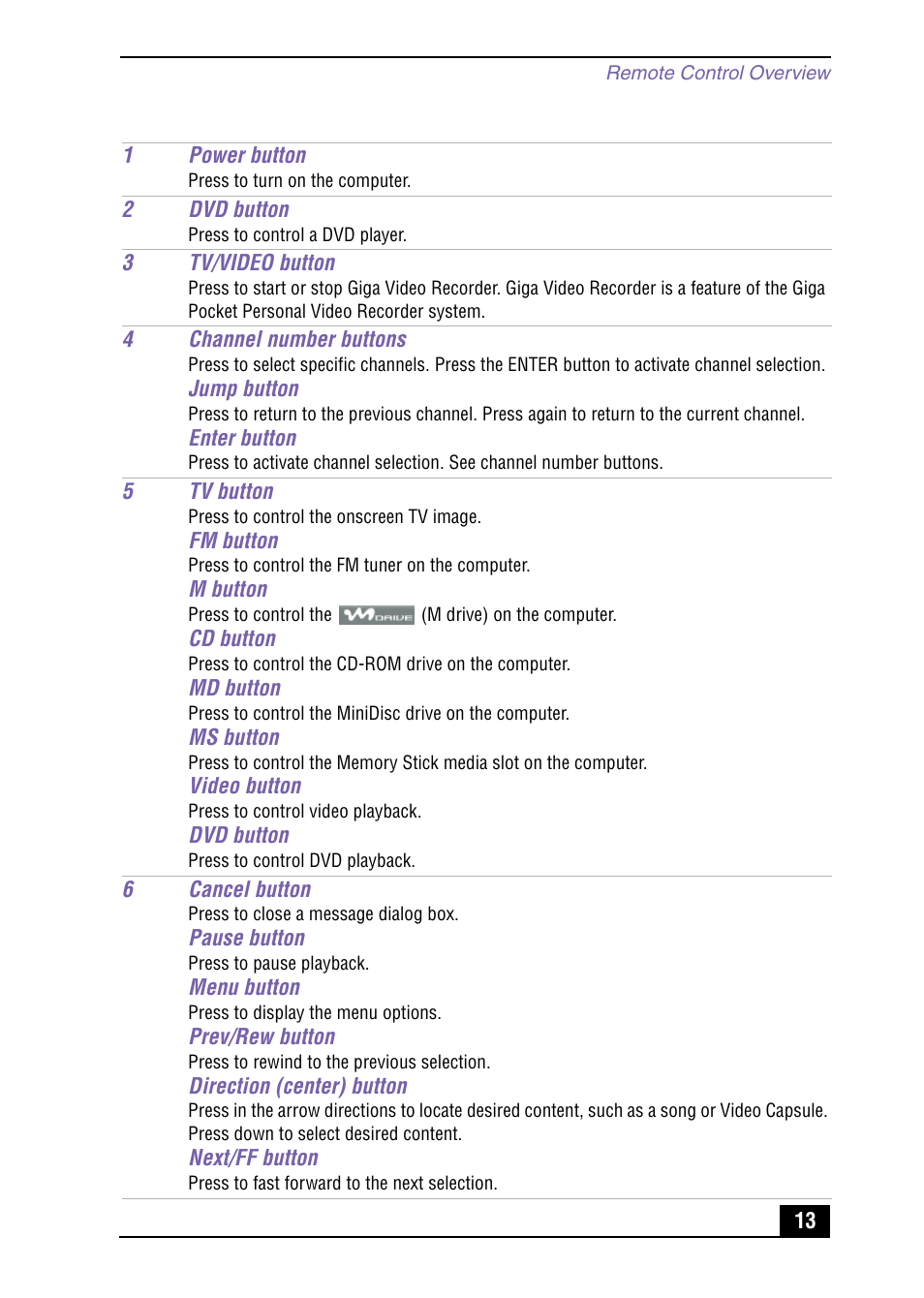 Sony PCV-MXS10 User Manual | Page 13 / 92