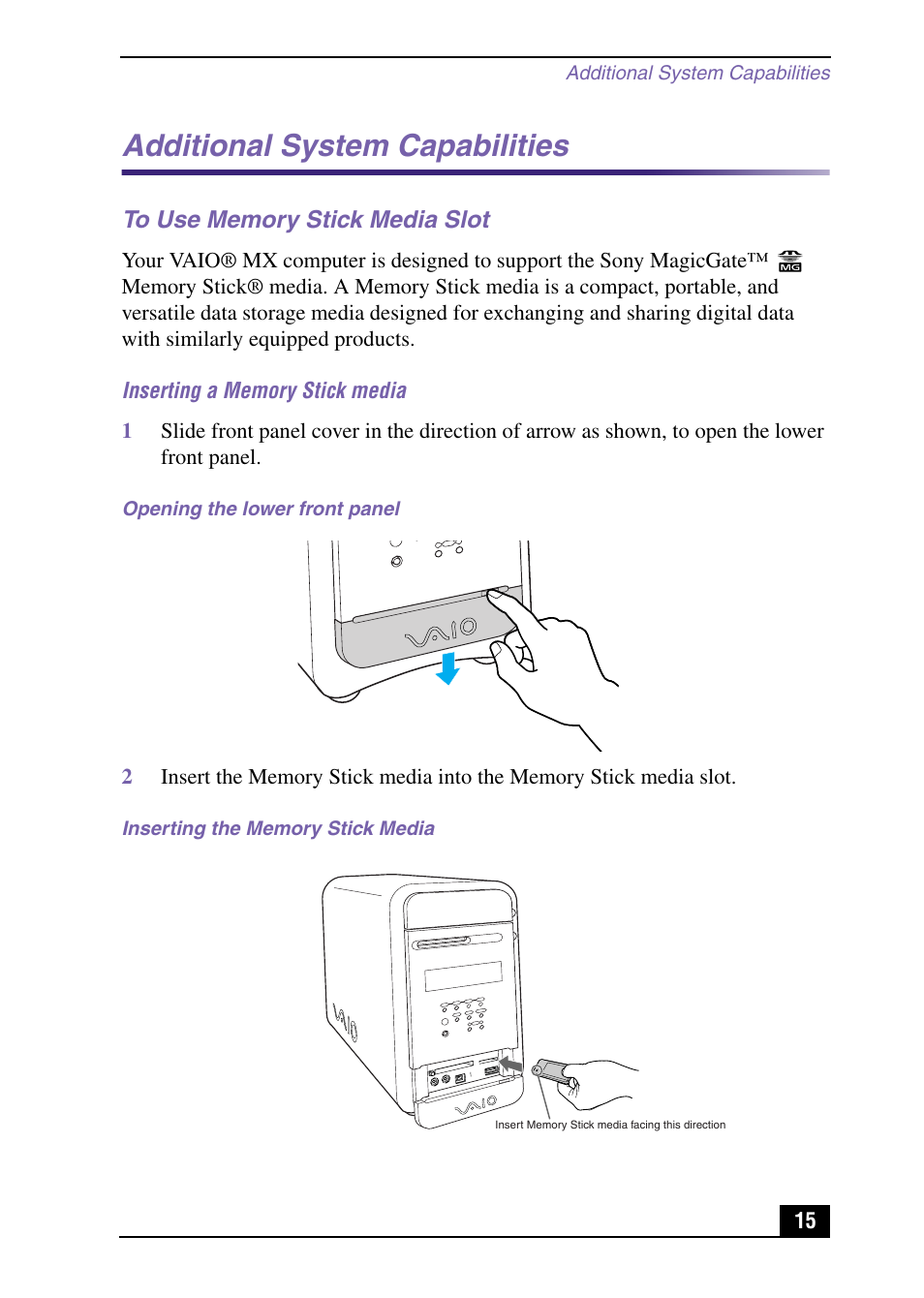 Additional system capabilities | Sony PCV-MXS10 User Manual | Page 15 / 92