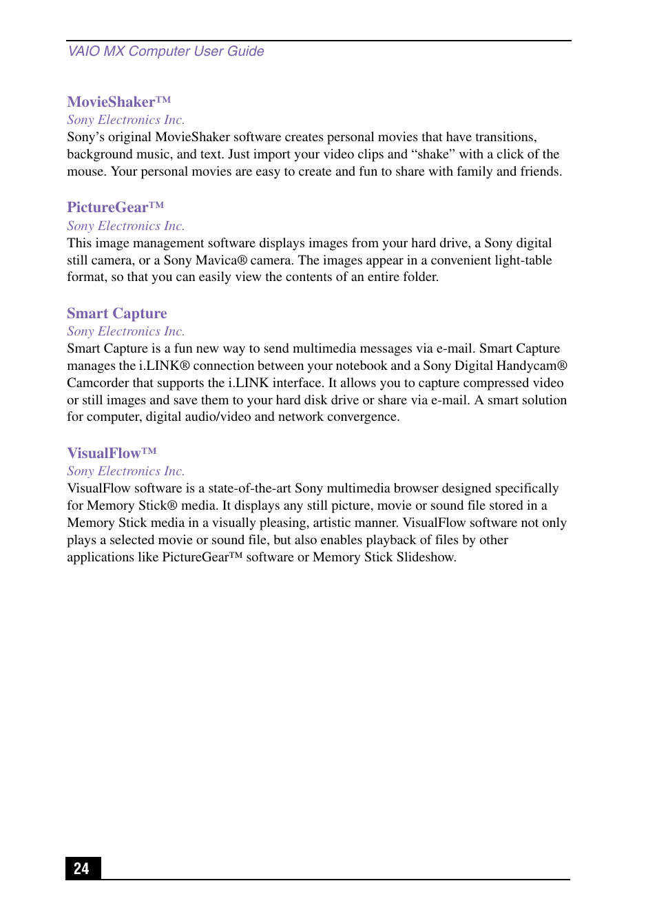 Sony PCV-MXS10 User Manual | Page 24 / 92