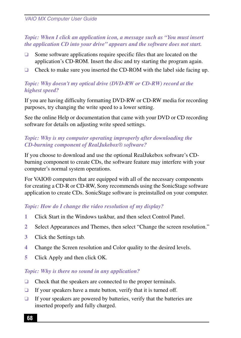 Sony PCV-MXS10 User Manual | Page 68 / 92