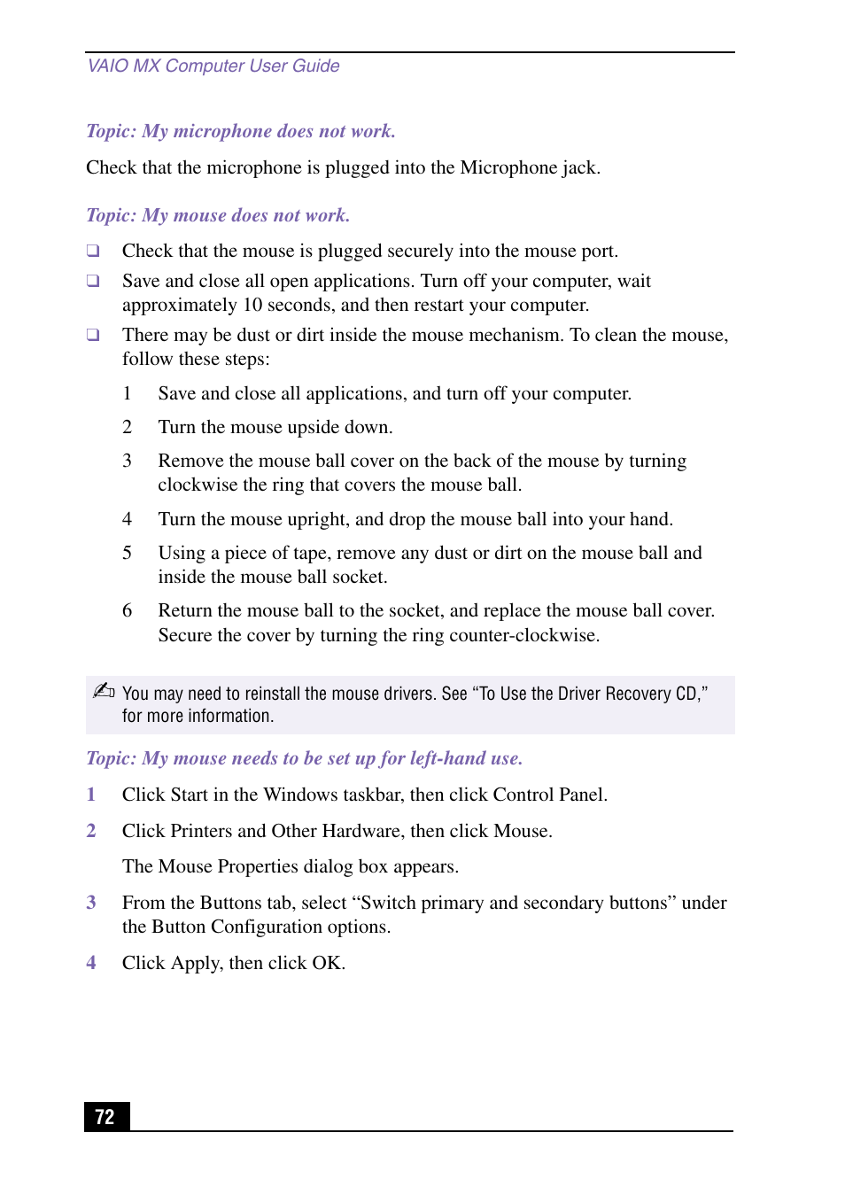Sony PCV-MXS10 User Manual | Page 72 / 92