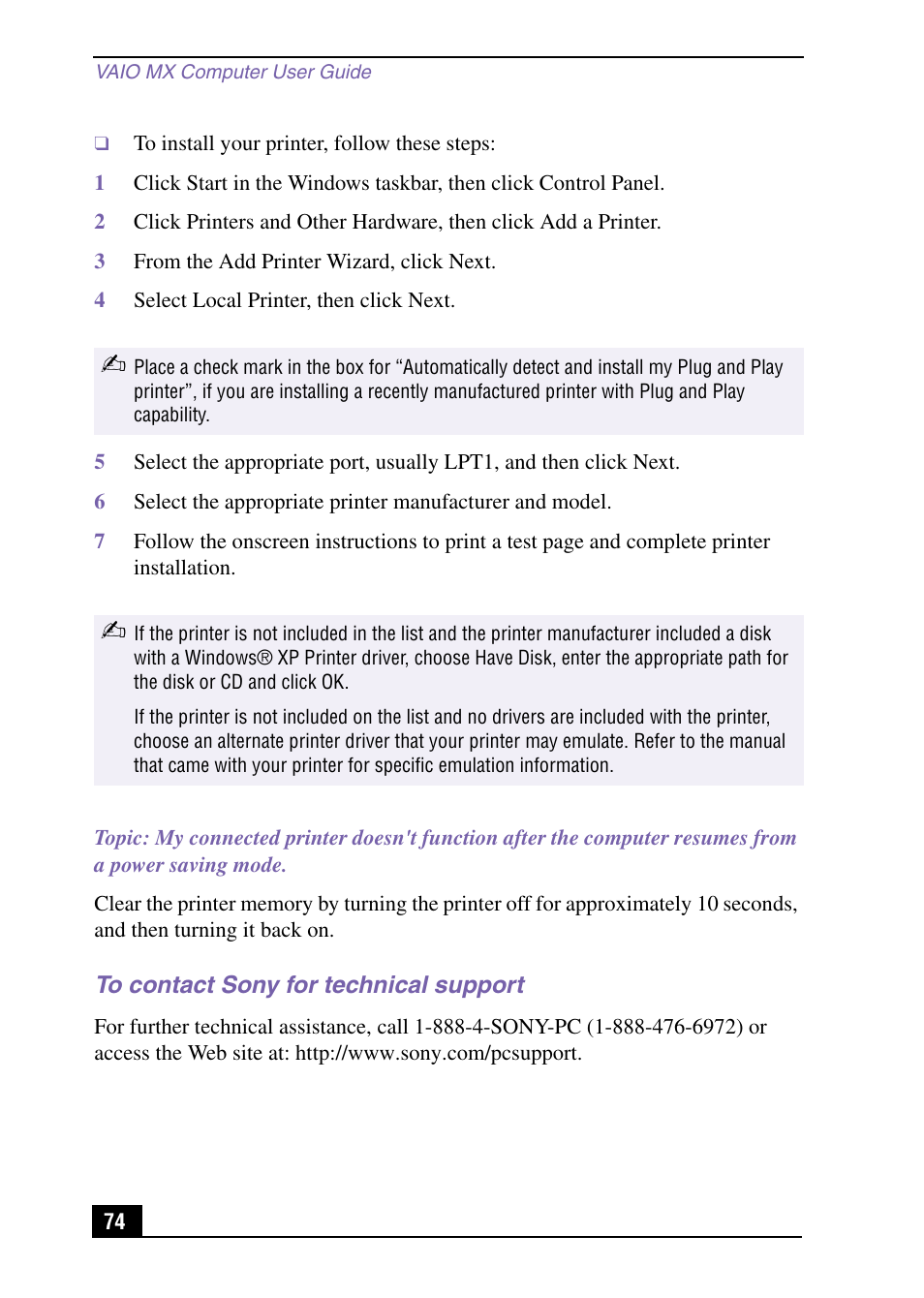 Sony PCV-MXS10 User Manual | Page 74 / 92