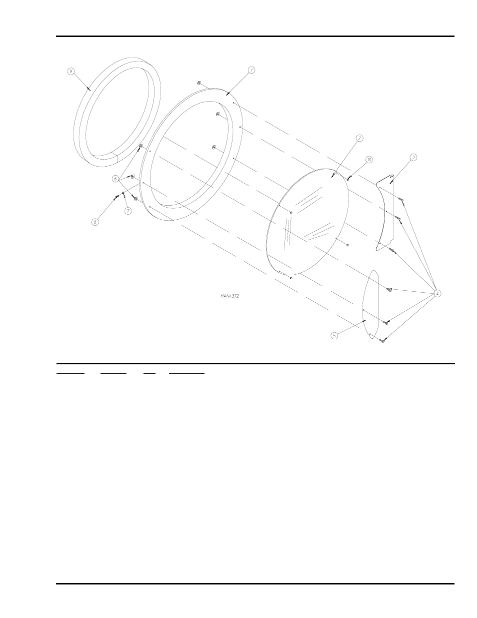 Main door assembly | American Dryer Corp. Phase 7 D90 User Manual | Page 7 / 34