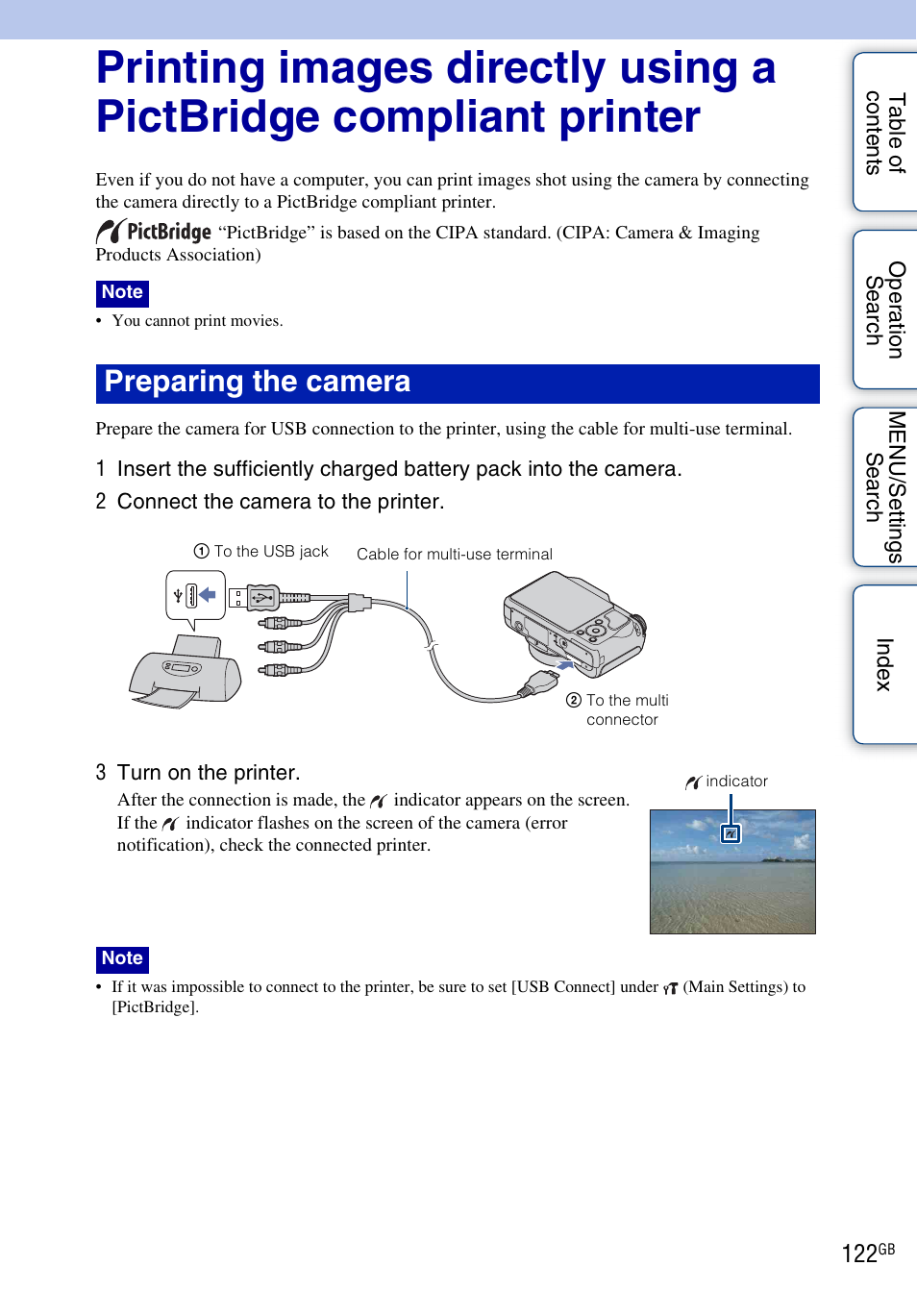 Print), Preparing the camera | Sony DSC-H20 User Manual | Page 122 / 149