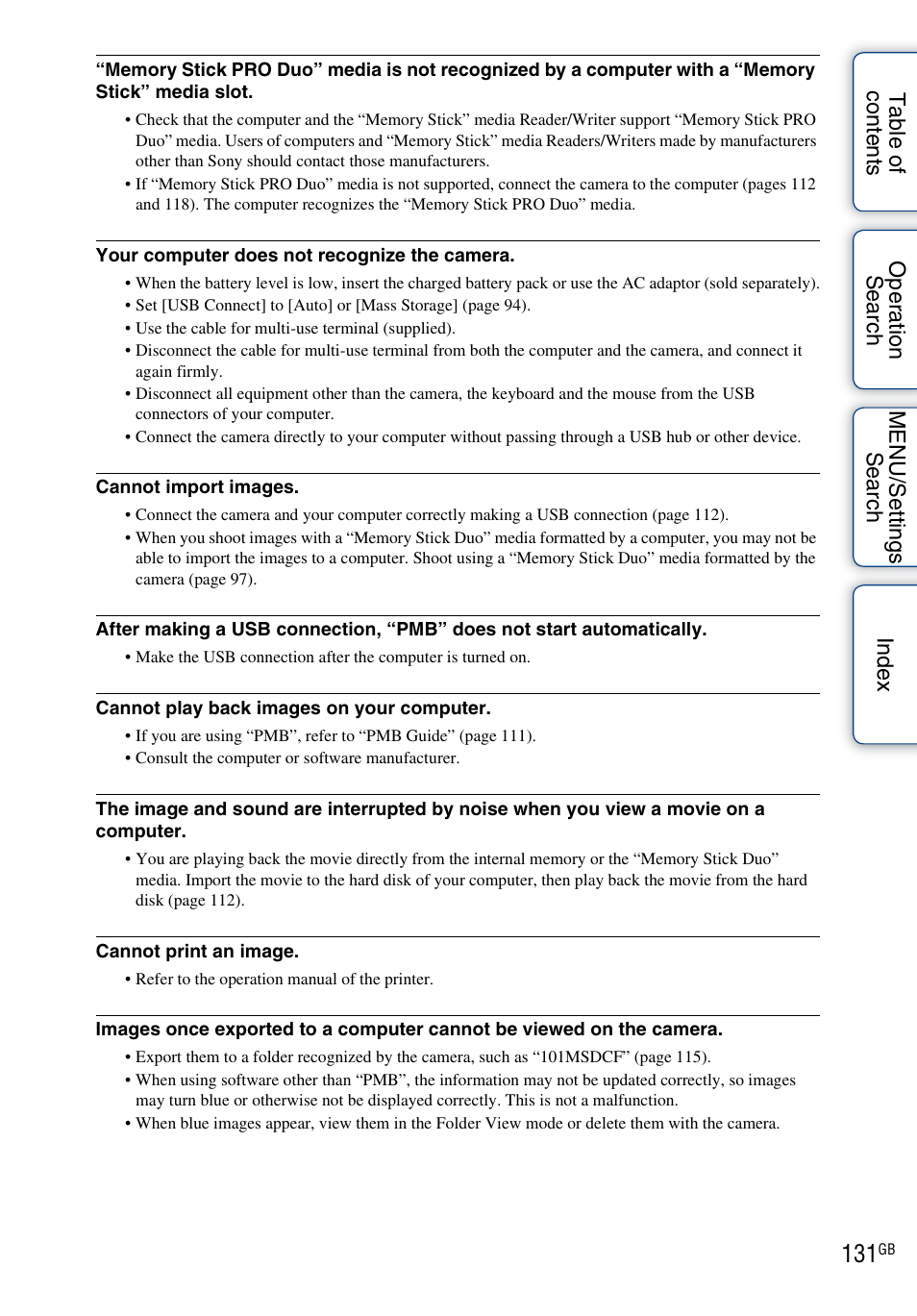 Sony DSC-H20 User Manual | Page 131 / 149
