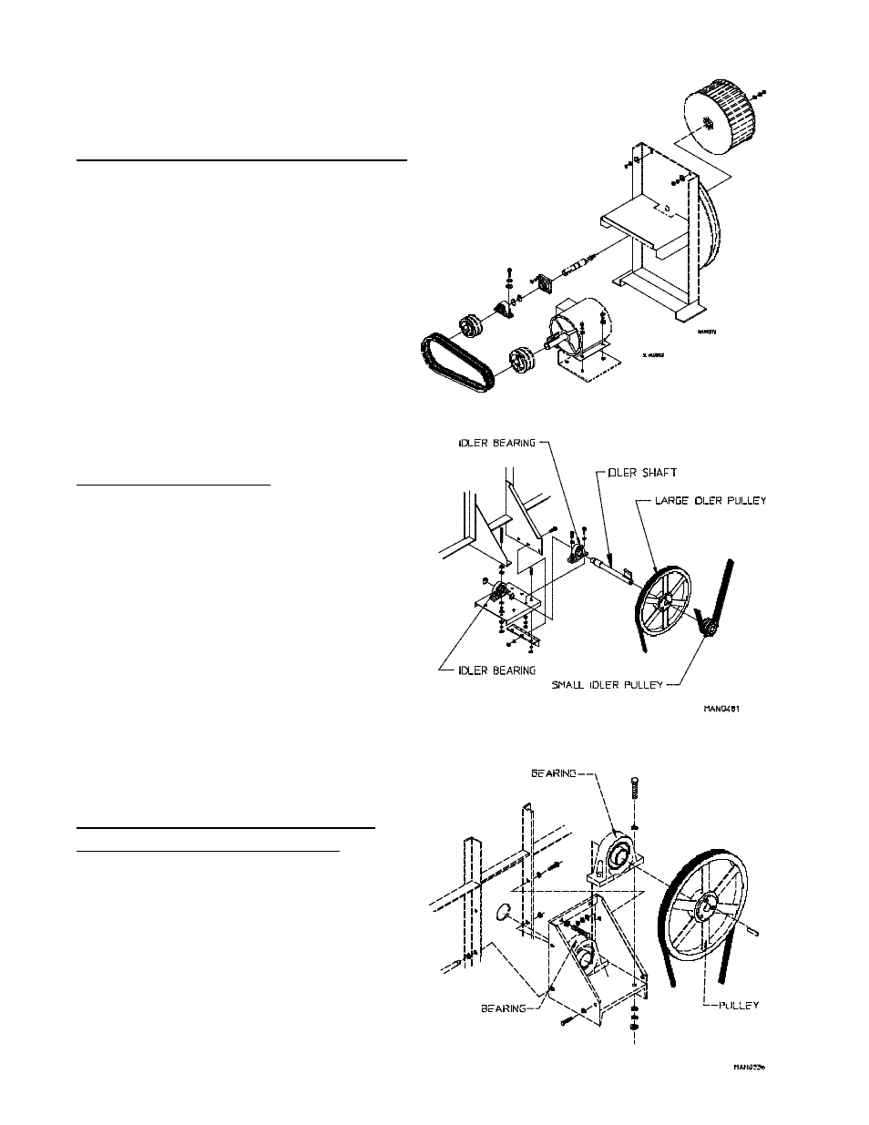 Tumbler (basket) bearing and pulley arrangement | American Dryer Corp. ML-145 User Manual | Page 16 / 66