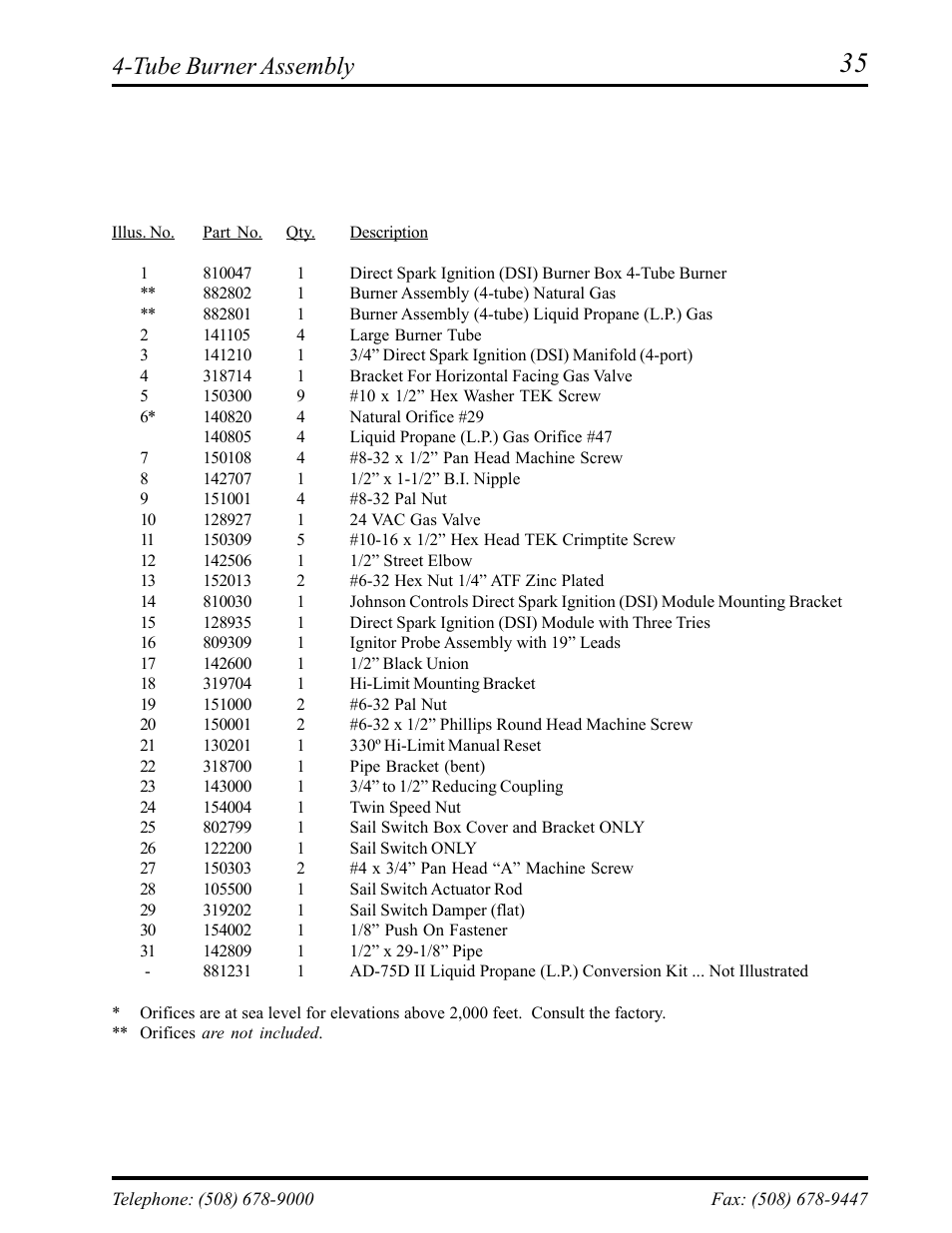 Tube burner assembly | American Dryer Corp. AD-75D II User Manual | Page 37 / 50