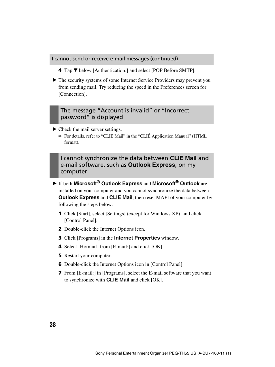 Sony PEG-TH55 User Manual | Page 38 / 60