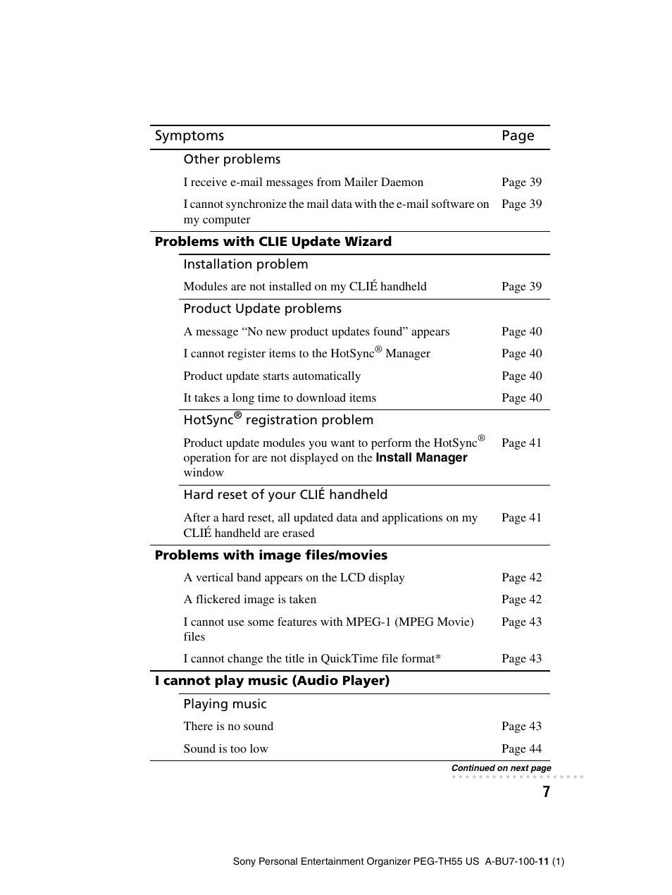 Sony PEG-TH55 User Manual | Page 7 / 60