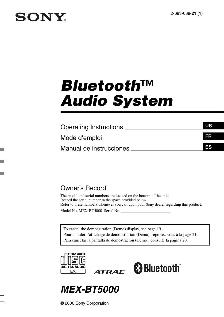 Sony MEX-BT5000 User Manual | 96 pages